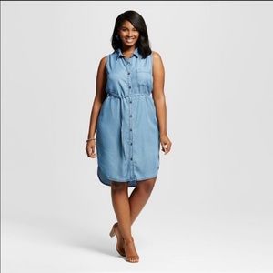 Ava & Viv Chambray Belted Shirt Dress